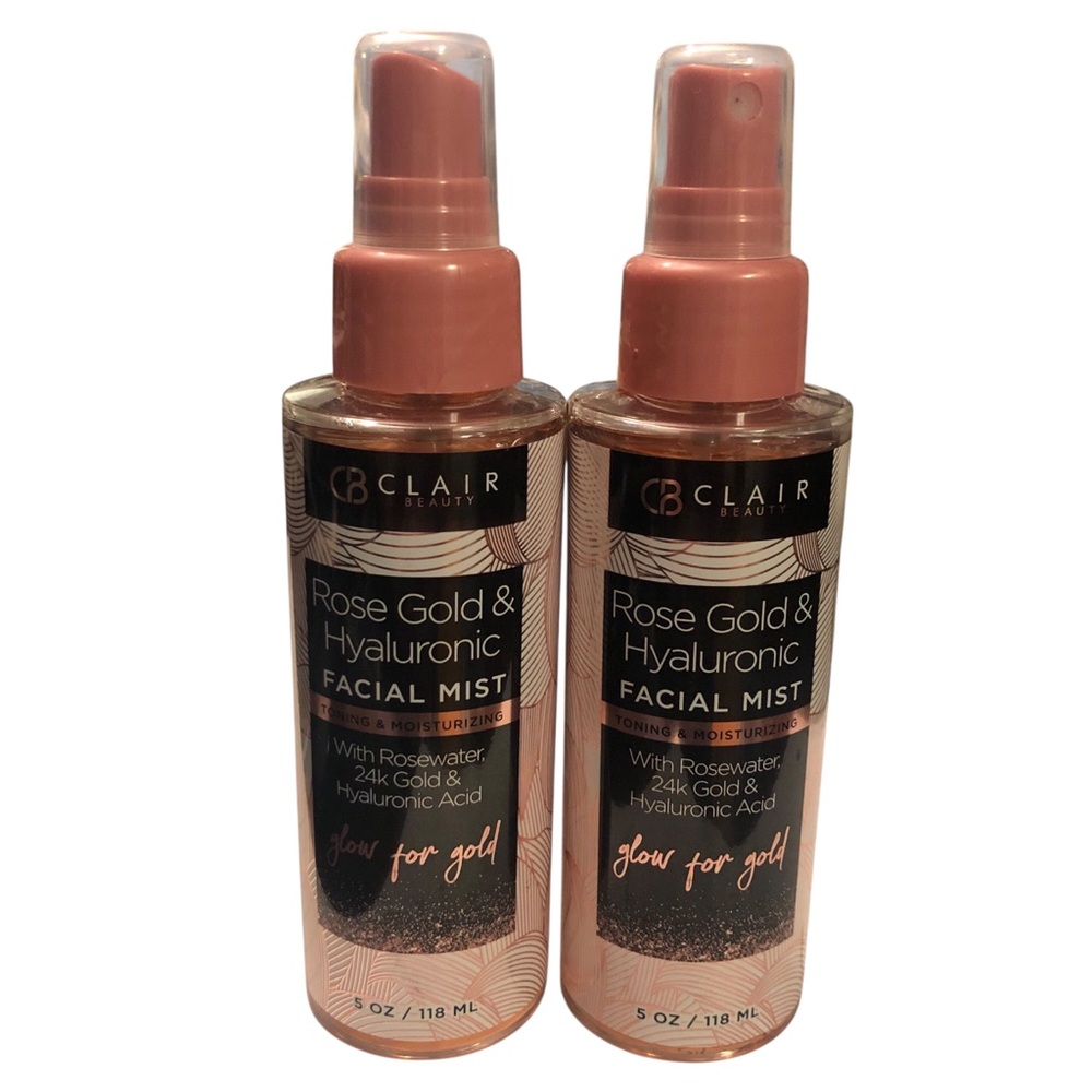 2 Clair Rose Gold & Hyaluronic Acid Face Mist New